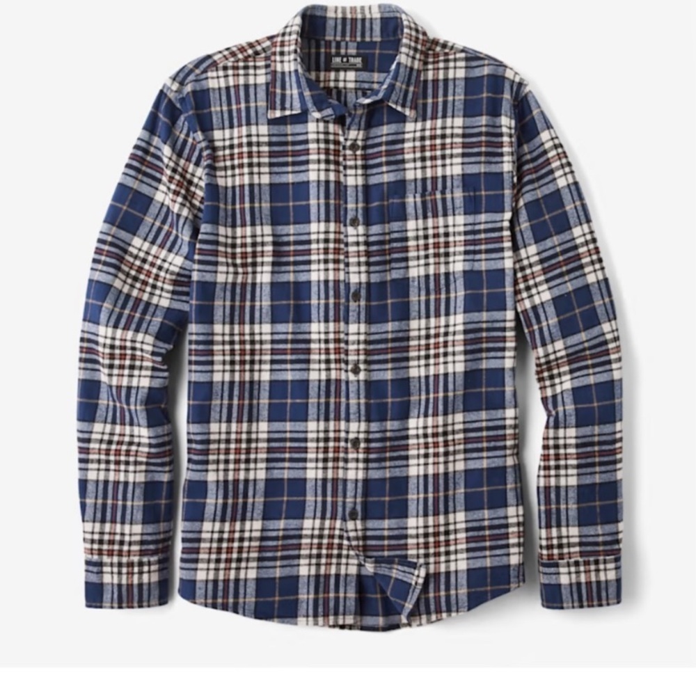 Line of Trade The Summit trail blue plaid Flannel Shirt size XL
